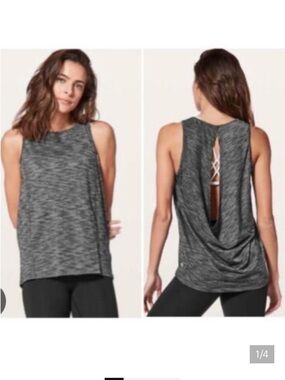 Lululemon Tank top. Drape Open back - large key hole. Heathered gray Size S? EUC
